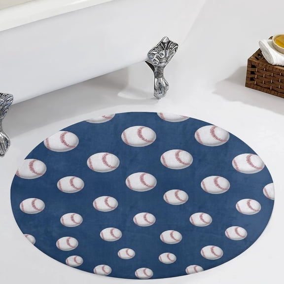 Baseball Softball Ball Round Carpet Circle Rug Outdoor Patio Area Rug Washable Large Area Rugs Hallway Room Decor Fitness Mats