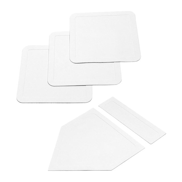 Baseball Softball Bases Set Throw Down Rubber Bases Home Plate Training Practice White
