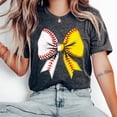 thumbnail image 1 of Baseball Softball Bow T-Shirt, Dual-Sport Bow Design Tee, Sports Mom Sublimation Shirt, 1 of 5