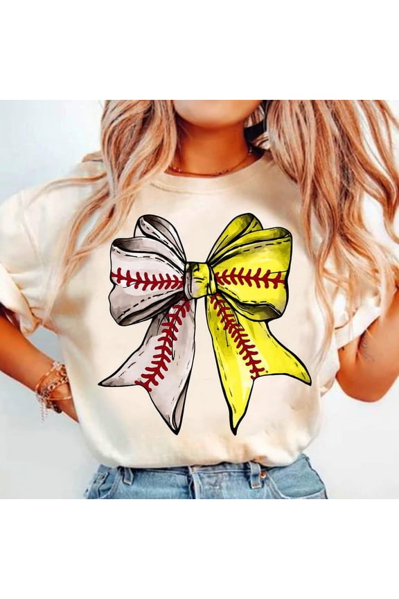 Baseball Softball Coquette T-Shirt, Game Day Team Spirit Shirt, Raising Ballers Mama Tee, Bow Baseball Softball Mom Shirt