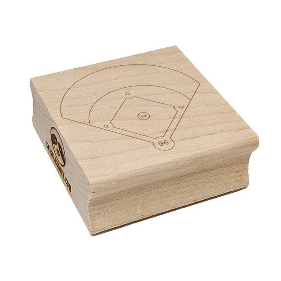 Baseball Softball Field Diamond Aerial View Square Rubber Stamp Stamping Scrapbooking Crafting - Large 2.75in