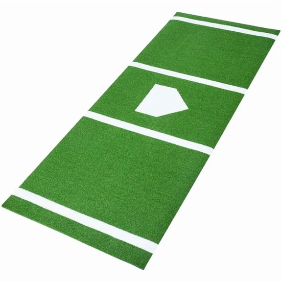 Baseball Softball Hitting Batting Mat 10ft x 3.8ft Indoor Outdoor Practice Mat with Anti Slip Foam Backing Portable Training Aid Green