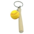 thumbnail image 1 of Baseball Softball Keychain Set PU Leather Sport Keyring Accessories, 1 of 3