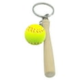 thumbnail image 1 of Baseball Softball Keychain Set PU Leather Sport Keyring Accessories, 1 of 3