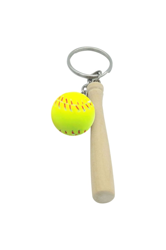 Baseball Softball Keychain Set PU Leather Sport Keyring Accessories