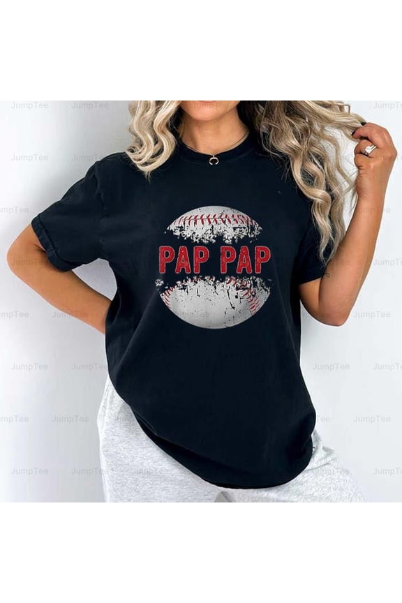 Baseball Softball Lover Ball Pap Father's Day Dad Papa Sports Fan Game Comfort Color T-Shirt Unisex, up to 4XL