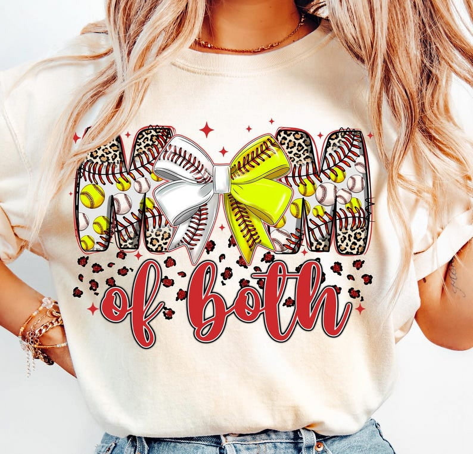 Softball Mama Faux Patch Graphic Tee main image 1