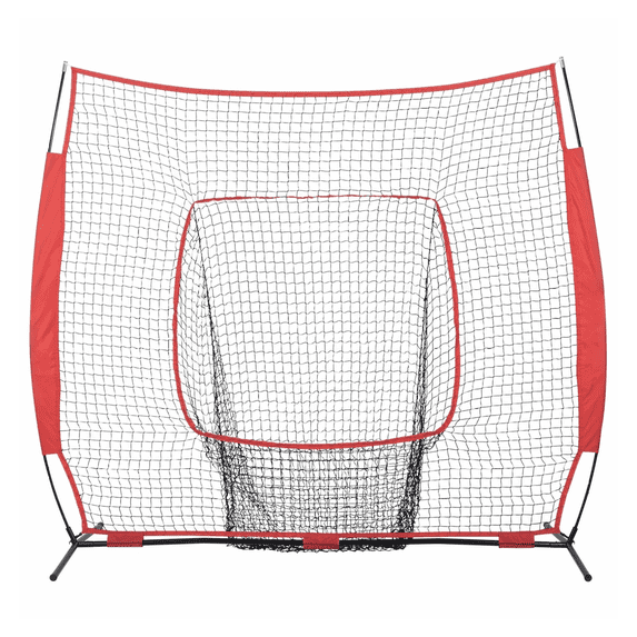7x7ft Baseball Softball Practice Net, Portable Hitting Net for Training, Batting Cage, Pitching, Catching with Carry Bag & Strike Zone