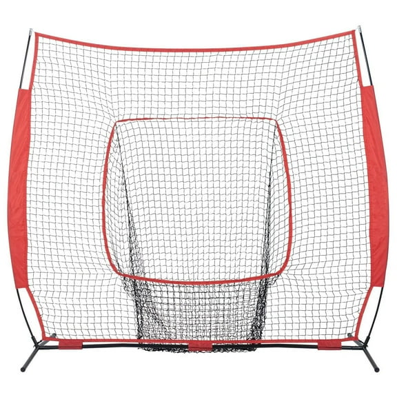 Baseball Softball Practice Net, Portable Baseball Training Net for Hitting Batting Catching Pitching, Backstop Baseball Equipment Training Aids with Carry Bag and Strike Zone