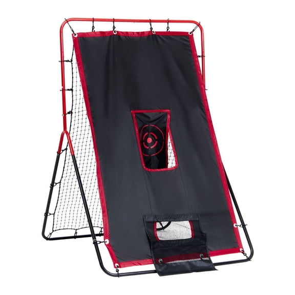 Baseball Softball Rebounder Net 3.5x4.5ft - 2-in-1 Pitch Trainer, Bounce Back Net for Fielding & Throwing Practice - Pitching Return Net for All Skill Levels