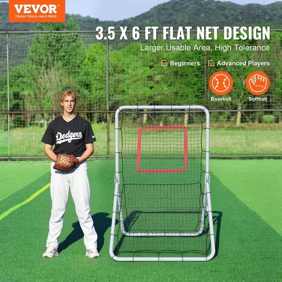 Baseball&Softball Rebounder Net,3.5x6 ft PitchBack Baseball Pitching Nest,Softball Pitchback Net,Fielding Trainer,Bounce Back Net for Fielding/Throwing Practice,5 Adjustable Angles