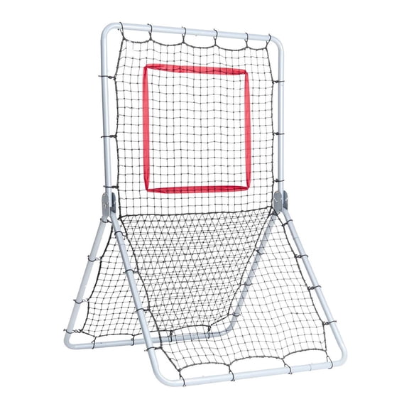 Baseball Softball Rebounder Net 3.5x6ft - 5 Angle Adjustable Pitch Back Net for Training, Catching & Throwing - Portable Baseball Training Equipment