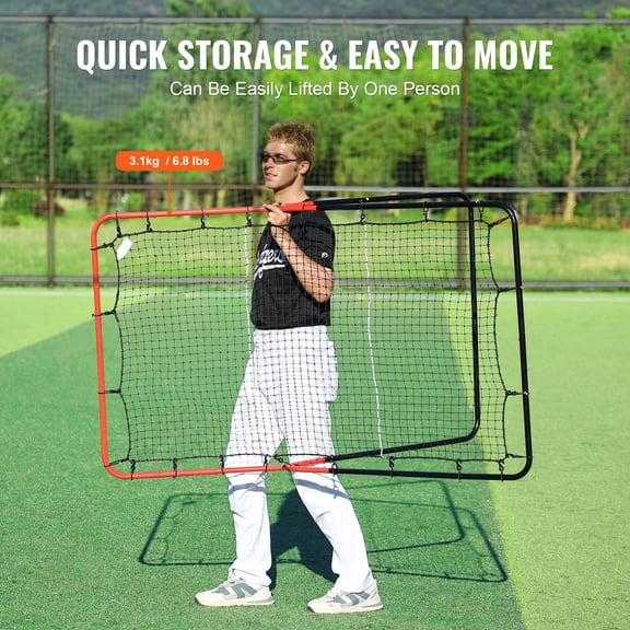 Baseball&Softball Rebounder Net,3x4.5 ft PitchBack Baseball Pitching Nest,3-Way Baseball,Softball Pitchback Net,Fielding Trainer,Bounce Back Net for Fielding/Throwing Practice