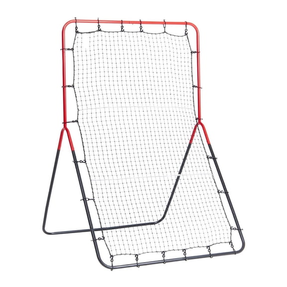 Baseball Softball Rebounder Net 3x4.5ft - Pitch Back Trainer, 3-Way Adjustable Net for Catching & Throwing Practice, Portable Training Equipment