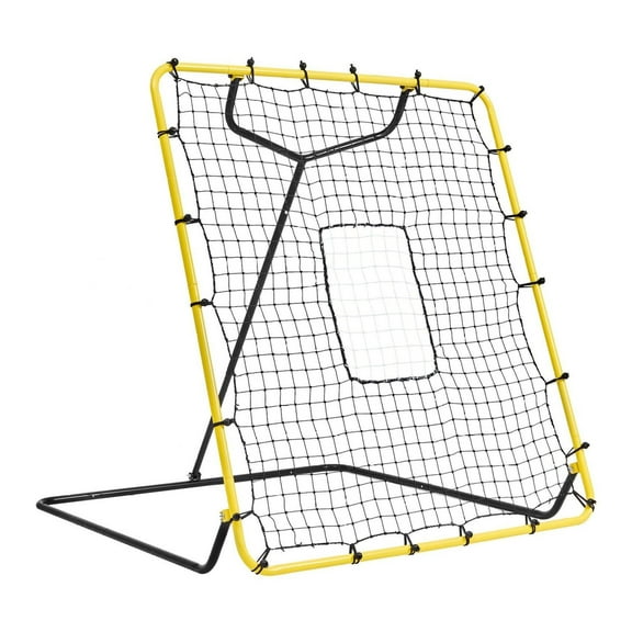 Baseball Softball Rebounder Net 4x4.5ft - Pitch Back Training Aid with Adjustable Angles
