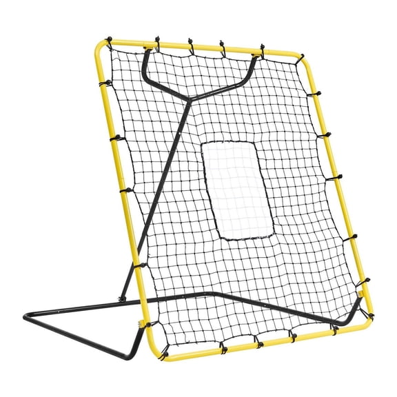 Baseball Softball Rebounder Net 4x4.5ft - PitchBack Training Aid with Adjustable Angles & Target - Pitching Fielding Practice Net for Baseball & Softball Players