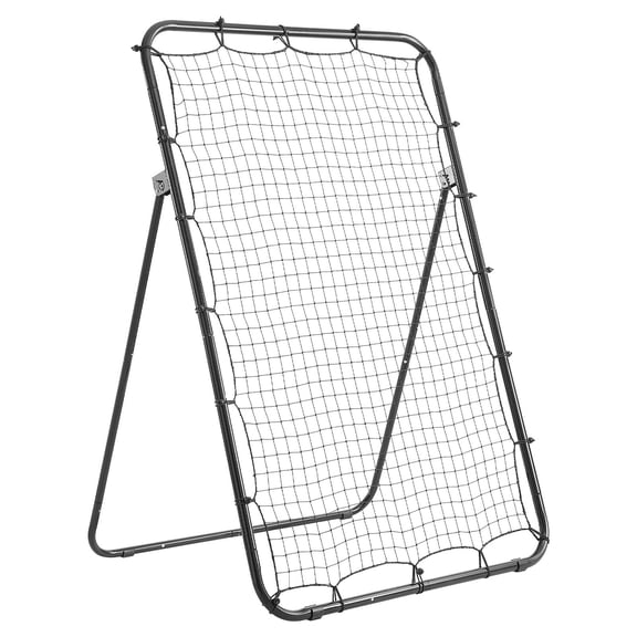 Baseball Softball Rebounder Net 4x6 Foot Pitching Target 5 Adjustable Angles Strike Zone Steel Frame for Fielding Practice