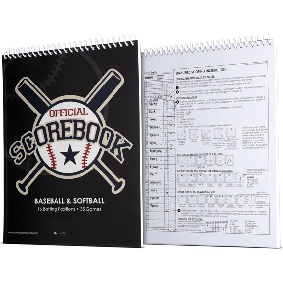 Baseball & Softball Scorebook - 35 Score Book - Score Keeping Book for Stats - Adult, Youth, Little League Baseball Softball Scorebook for Scorekeepers