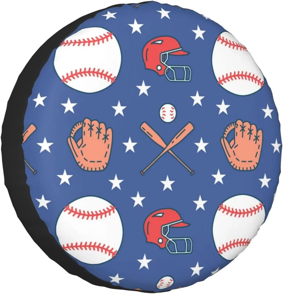 Baseball Softball Sport Game Balls Gloves Bat Helmet Pattern Spare Tire