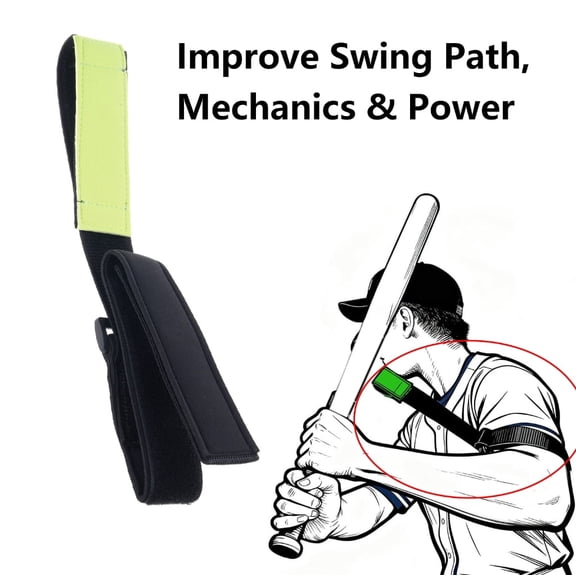 Baseball & Softball Swing Trainer Aid 1 Set, Portable Hitting Trainer with Adjustable Belt & D-Ring, Non-Slip Swing Track for Practice, Indoor Outdoor Training for Teens & Adults Ages 9+