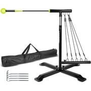 Baseball Softball Swing Trainer, Baseball Training Equipment, Includes 5 Elasticity Bands Baseball/Softball Accessories for Hitting and Batting, Adjustable Height for All Ages Training