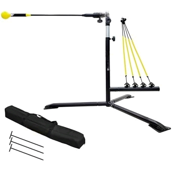 Baseball Softball Training Equipment,Baseball Softabll Hitting Trainer,Baseball Swing Trainer with 4 Power Bands, Improve Hand-Eye Coordination, Swing Mechanics, and Hitting Performance