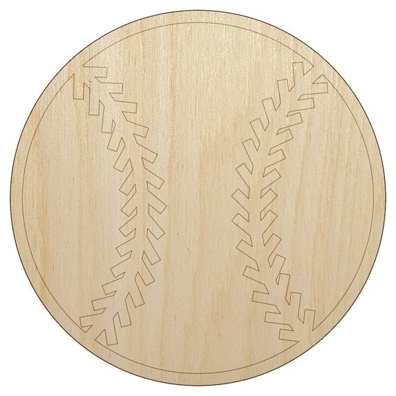 Baseball Softball Wood Shape Unfinished Piece Cutout Craft DIY Projects - 6.25 Inch Size - 1/8 Inch Thick