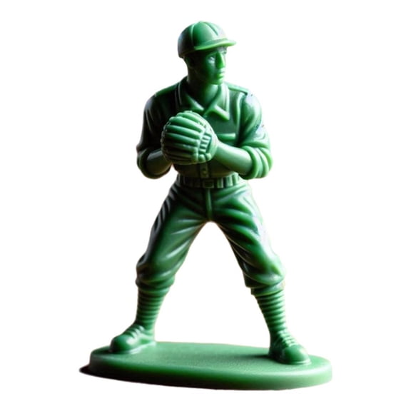 Mini Baseball Soldier Figurines, 2 Inch Green Player & Catcher Toys for Tabletop Games, Baseball Fan Gift