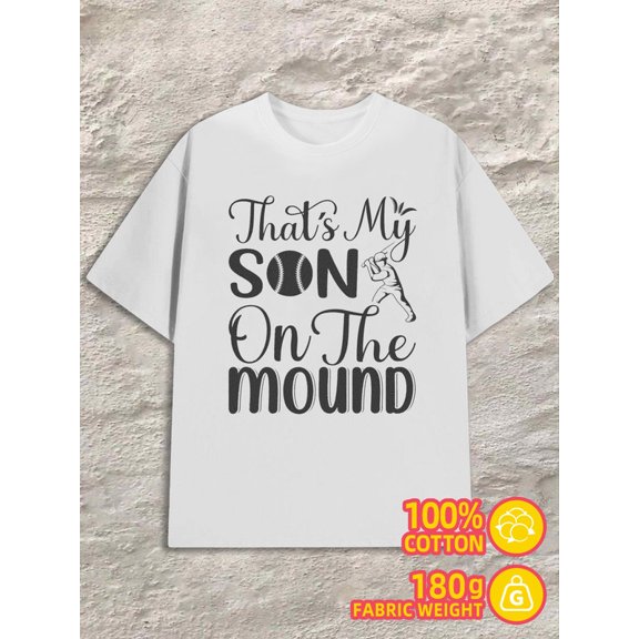 Baseball Son men white 180G 100% Cotton Fashionable, printed, machine washable Casual Unisex Shirt Graphic tshirts Basic Unisex Shirt Graphic tshirts