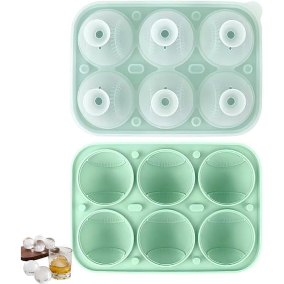 Baseball Sphere Ice Cube Mold,3D Large Baseball Silicone Fun Shapes Whiskey Ice Mold,Enables the creation of creative spherical ice cubes for Men Women Cocktails, Bourbon, Brandy, Whiskey