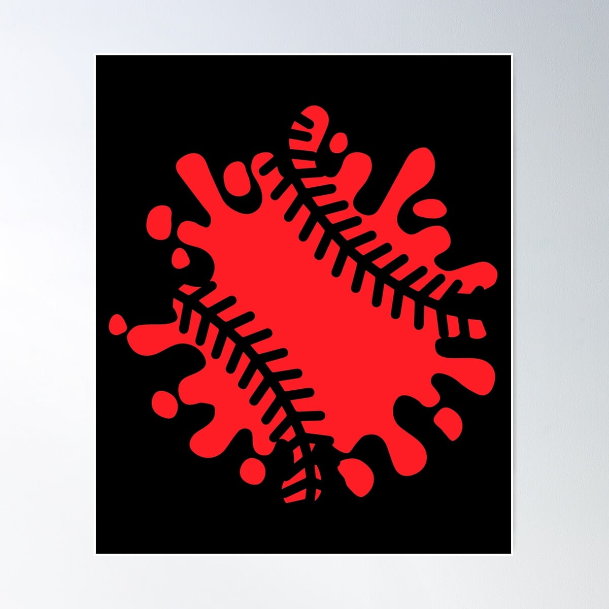 Baseball Splatter Paint Design Poster Wall Art, Modern Wall Decor For ...