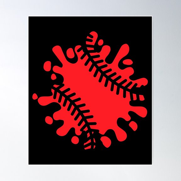Baseball Splatter Paint Design Poster Wall Art, Modern Wall Decor For Living Room Bedroom, 8x12 UNFRAMED