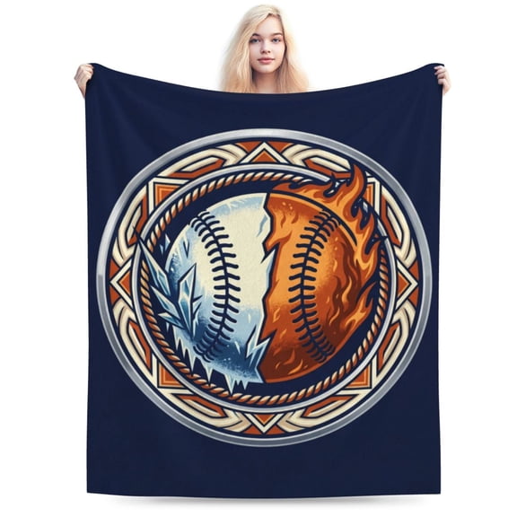Baseball Sport Cool Ball Blanket, Soft Cozy Flannel Throw Blanket, Warm Lightweight Blanket for Bedroom, Sofa, Couch, Office, Travel, All Season Use 50"x40"