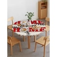 thumbnail image 1 of Baseball Sport Round Fitted Tablecloth with Elastic Edge, Home Sweet Beige Linen Texture Abstract Waterproof Stretch Table Covers for 45"-54" Tables Wipeable Table Cloth for Outdoor, 1 of 9