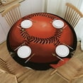 thumbnail image 1 of Baseball Sport Round Fitted Tablecloth with Elastic Edge Spring Summer Table Cover Waterproof Wipeable, 1 of 8