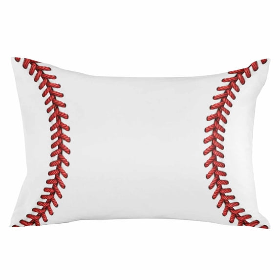 Baseball Sport Throw Pillow Cover 20 x 36 Inch Decorative Pillow Cover Abstract Rugby Stitching Red Lines Lumbar Pillowcase Seasonal Rectangle Cushion Case for Couch Sofa Bed Living Room
