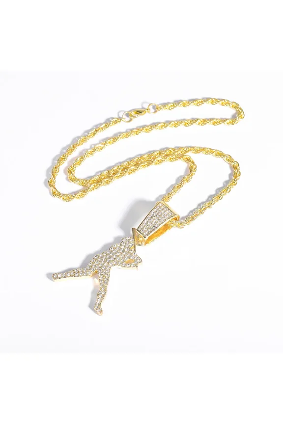 Baseball Sports 14K Yellow Gold Pendant Necklace Match Smooth Classic Rope Chain Exquisite Fashion Jewelry For Men Women Gift Party Daily Wear