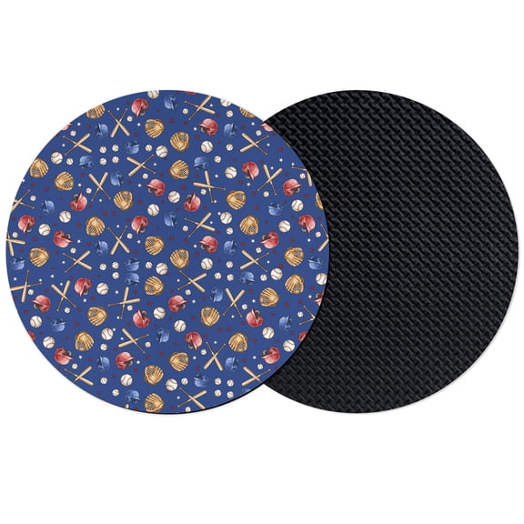 Baseball Sports Coasters Set of 2, Absorbent Coasters for Drinks, Modern Classic American Balls Blue Coaster for Desk Coffee Table Protection, Home Decor House Warming Gifts 4"
