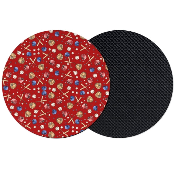 Baseball Sports Coasters Set of 2, Absorbent Coasters for Drinks, Modern Classic American Balls Red Coaster for Desk Coffee Table Protection, Home Decor House Warming Gifts 4"