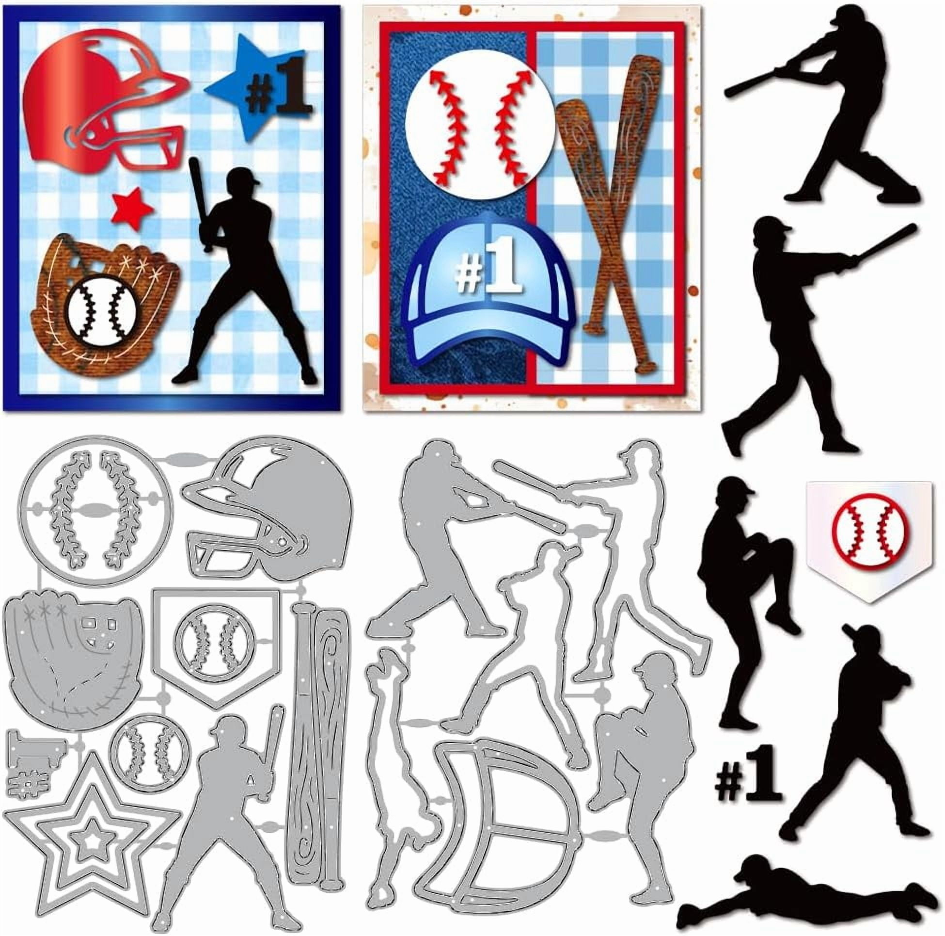 Baseball Sports Cutting Dies Baseball Player Action Metal Die Cuts ...