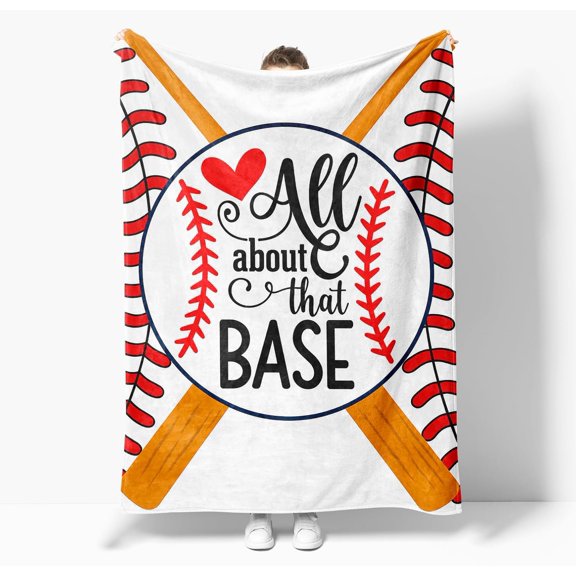 Baseball Sports Flannel Fleece Throw Blanket, All‑Season Fall Decor Gift for Kids & Adults, 40" x 50"