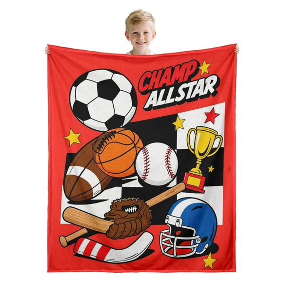 Baseball Sports Flannel Throw Blanket - Fuzzy Plush Super Soft Cozy Warm Decor Bedding Blanket Gifts for Boys Girls Kids Adult Men Women - 30"x40"
