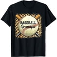 thumbnail image 1 of Baseball Sports Player Leopard Print Baseball Grandpa T-Shirt, 1 of 5