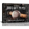 thumbnail image 1 of Baseball Sports Wall Art Baseball Motivational Quotes Pictures Wall Decor Sports Canvas Prints Painting Framed Artwork for Bedroom Boy''s Room 16"x12", 1 of 5