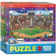 Eurographics: Spot & Find: Baseball - 100 Piece Puzzle, Interactive Hidden Object Jigsaw Game, Lively Sports Stadium Scene, Seeking Adventure, Kids 6+