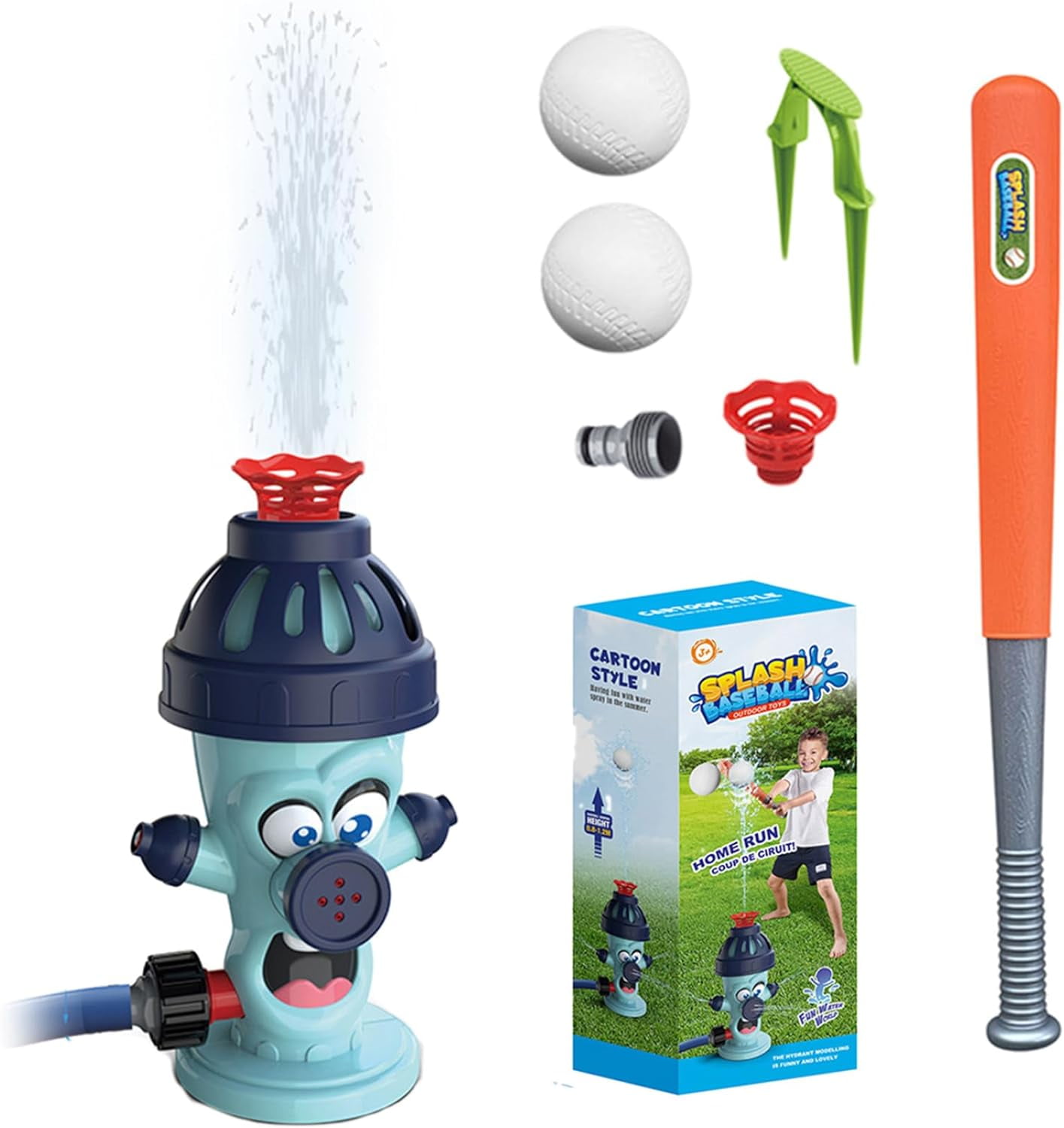 Baseball Sprinkler Plastic Water Toys for Kids, Hydrant Sprinkler with