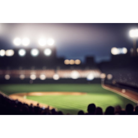 Baseball Stadium at Night Photograph I - 12" x 18" Art Print Wall Decor