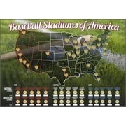 Baseball Stadiums of America Scratch Off Map | Lists National & Major League Teams | MLB Ballpark Wall Poster, Bucket List, Tracker of Visited Parks | Gift for Baseball Enthusiasts & Sport Fans