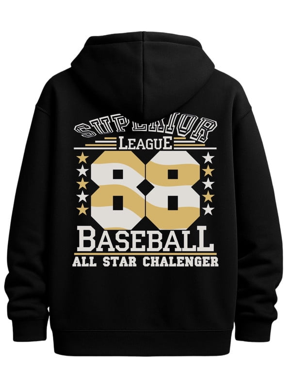 Baseball All Star hoodies & sweatshirt mens hooded sweatshirt black ...