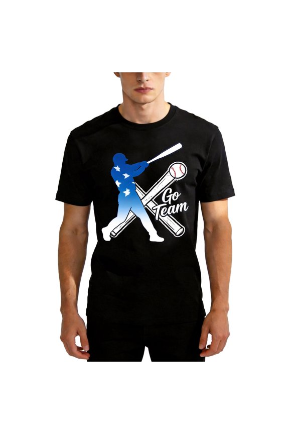 Baseball Stars Graphic T-Shirt 100% Cotton Crew Neck Casual Short Sleeve Tee S